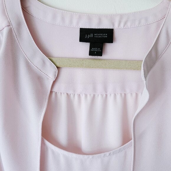 J. Jill Wearever Collection Pink Blouse Top Draped Front sz Small to Medium - Picture 5 of 14